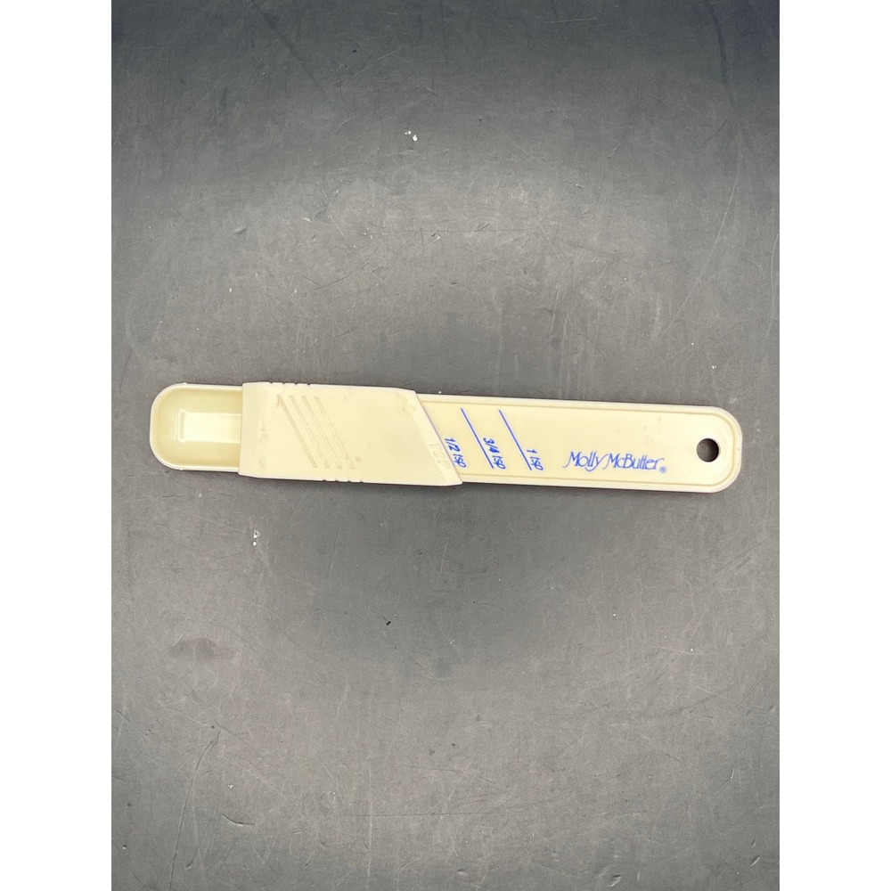 Vtg Molly McButter Adjustable Measuring Spoon Cream Plastic Baking Kitchen Tool